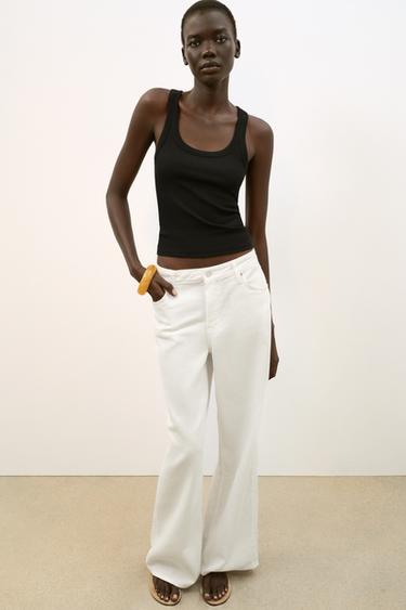 TOP RIB دون أكمام - أسود by Zara