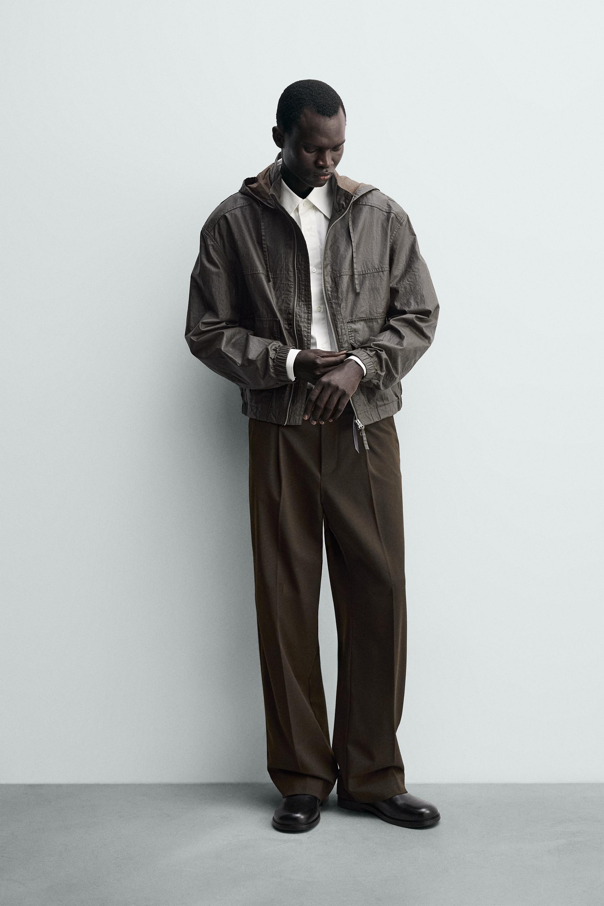 ワイドレッグプリーツパンツ - ブラウン | ZARA Japan / 日本