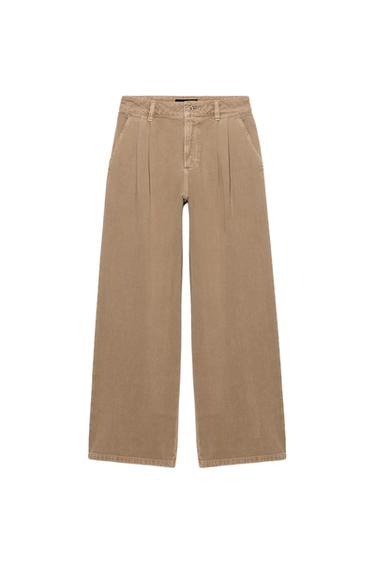JEANS Z1975 WIDE LEG TIRO MEDIO PINZAS - Camel claro de Zara