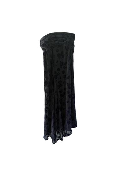 FLOCKED LONG TULLE SKIRT