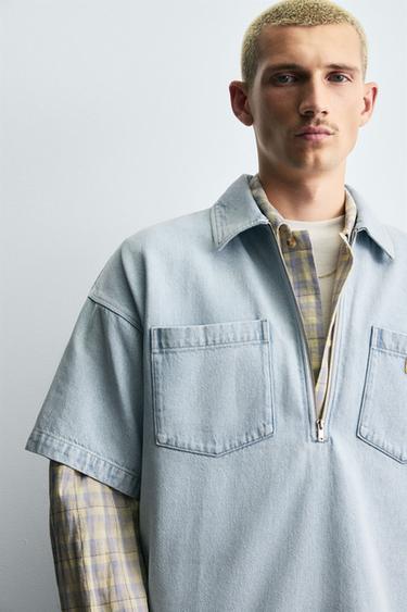 POLO EN DENIM LÉGER - Bleu clair de Zara - Image 5