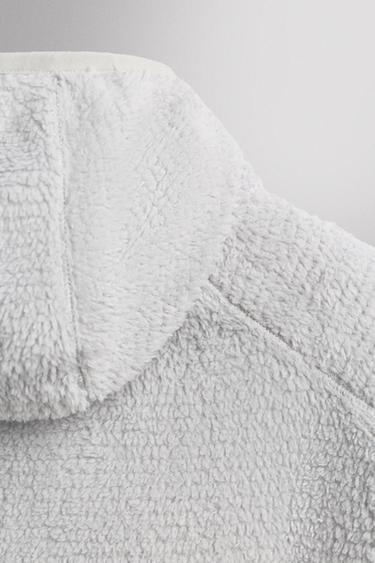 SWEAT POLAIRE TEXTURÉ À CAPUCHE - Blanc cassé de Zara - Image 11