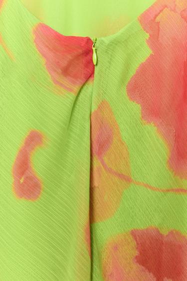 PRINTED STRAPPY MIDI DRESS - orange-green by Zara - Image 6