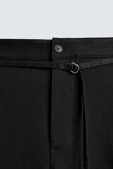 BALLOON TROUSERS WITH PLEATS AND BELT - Black by Zara - Image 8