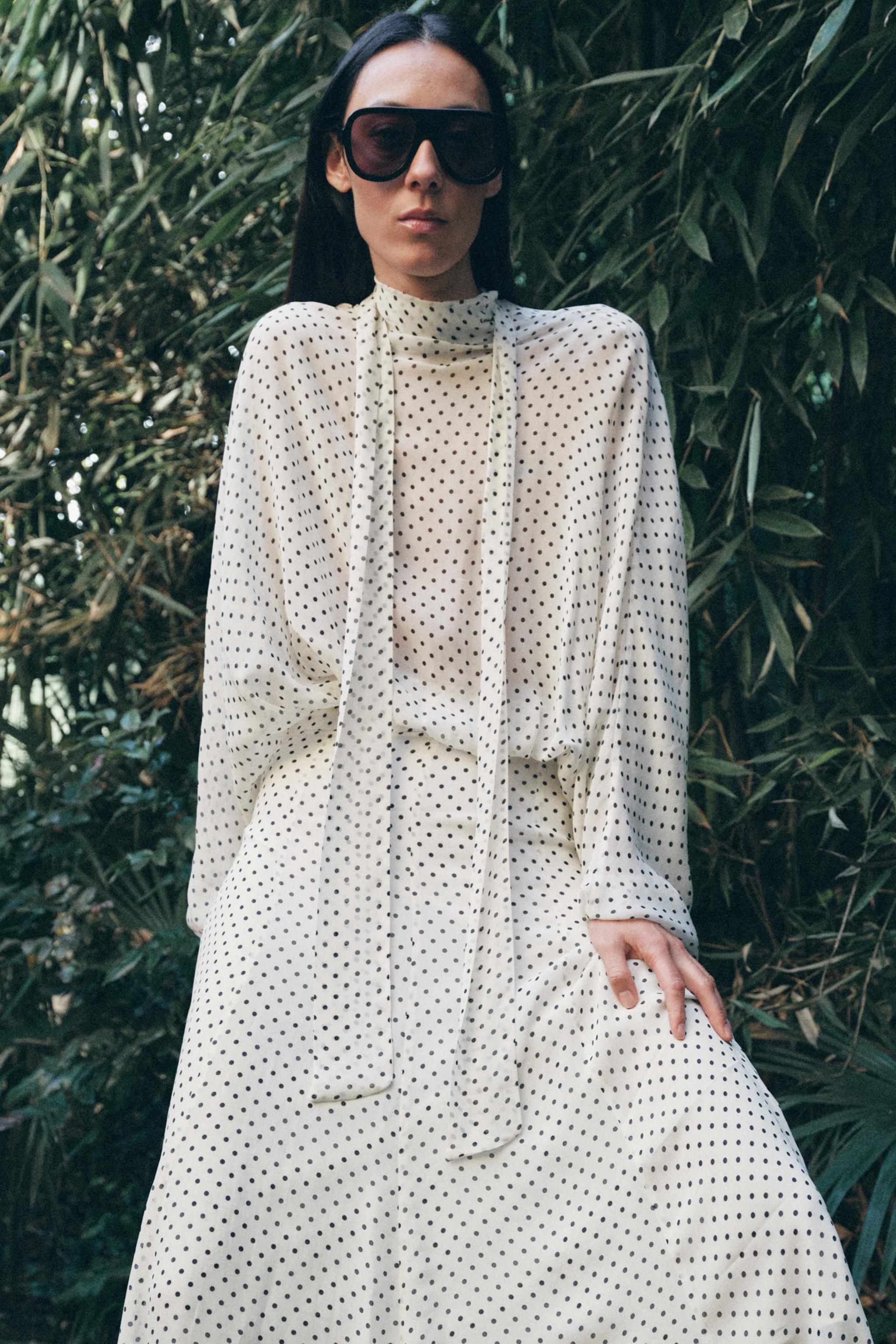 ZW COLLECTION POLKA DOT MIDI SKIRT