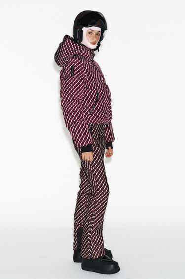 PANTALON FLARE DÉPERLANT COUPE-VENT TECHNOLOGIE RECCO® COLLECTION SKI - bordeaux/écru de Zara - Image 2