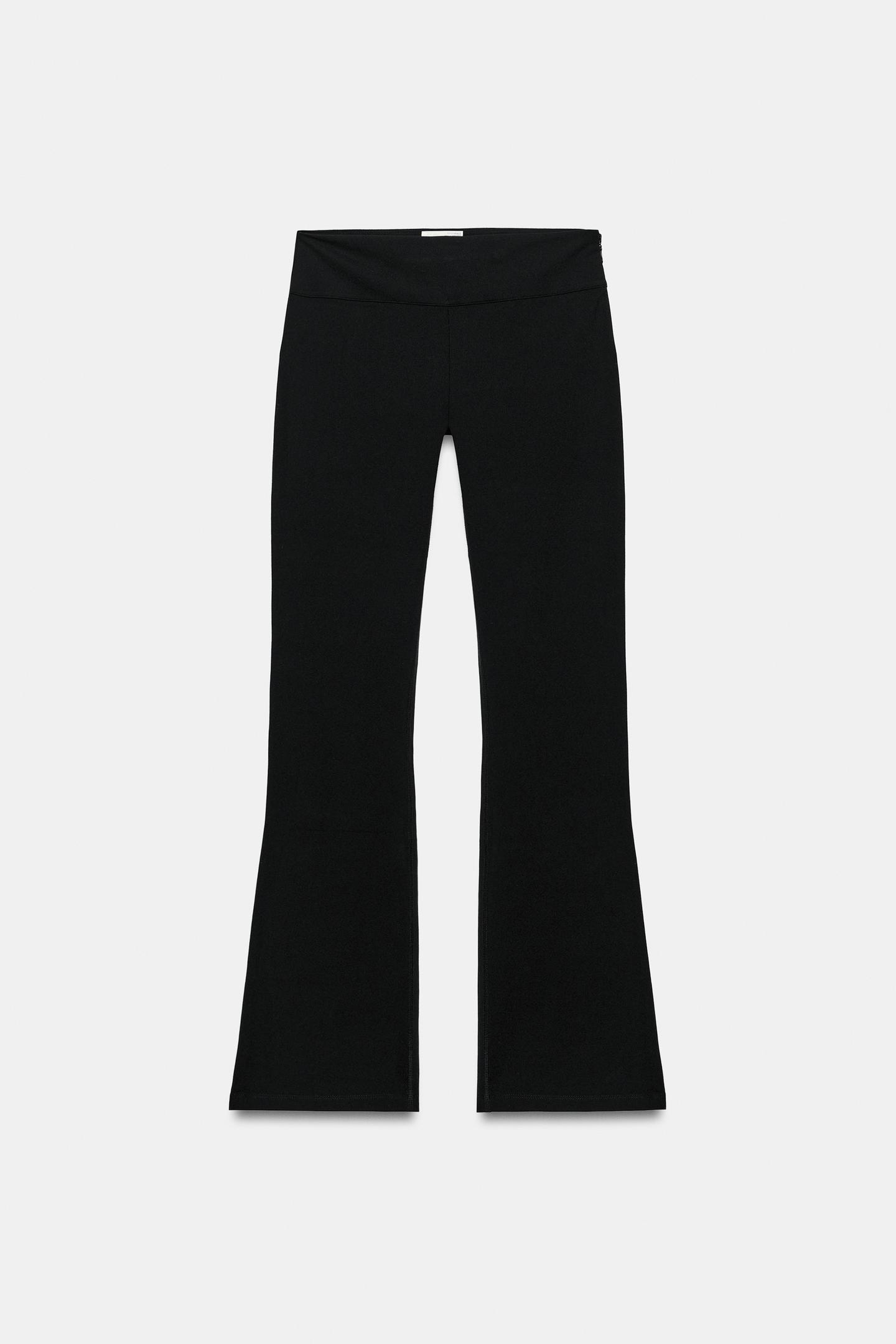 Женские брюки Zara Stretch Flare, цвет: Чёрный — фото 7