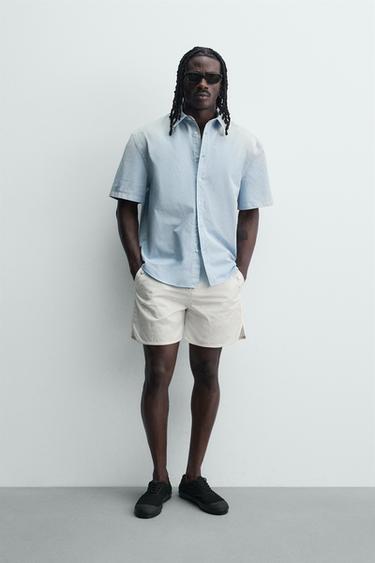 TECHNICAL PIPING BERMUDA SHORTS - Oyster-white by Zara