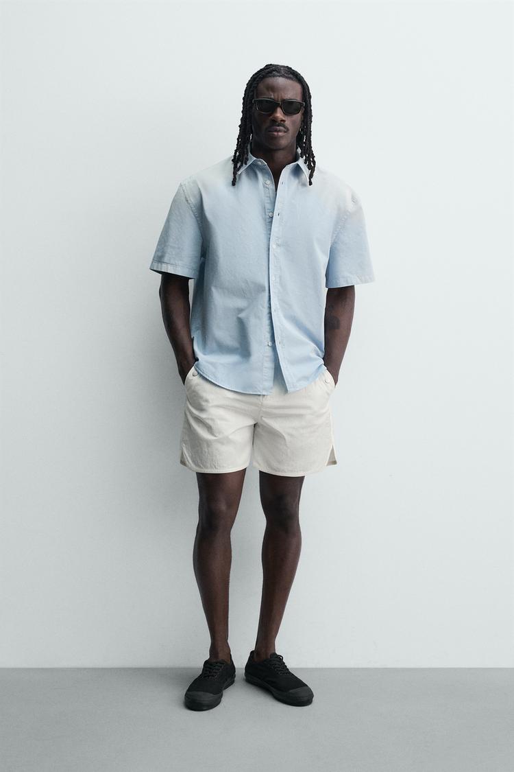 ZARA TECHNICAL PIPING BERMUDA SHORTS