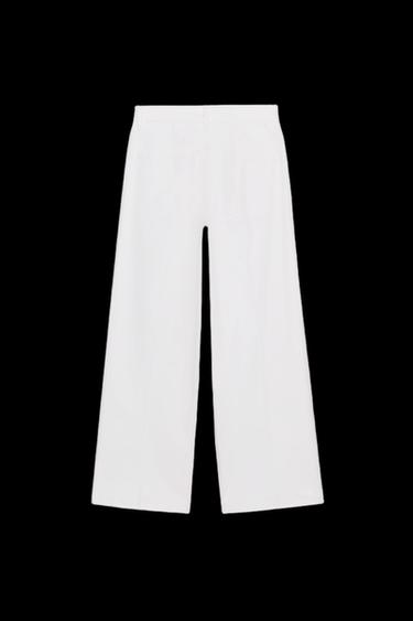 JEANS ZW COLLECTION WIDE LEG TIRO ALTO - Blanco roto de Zara