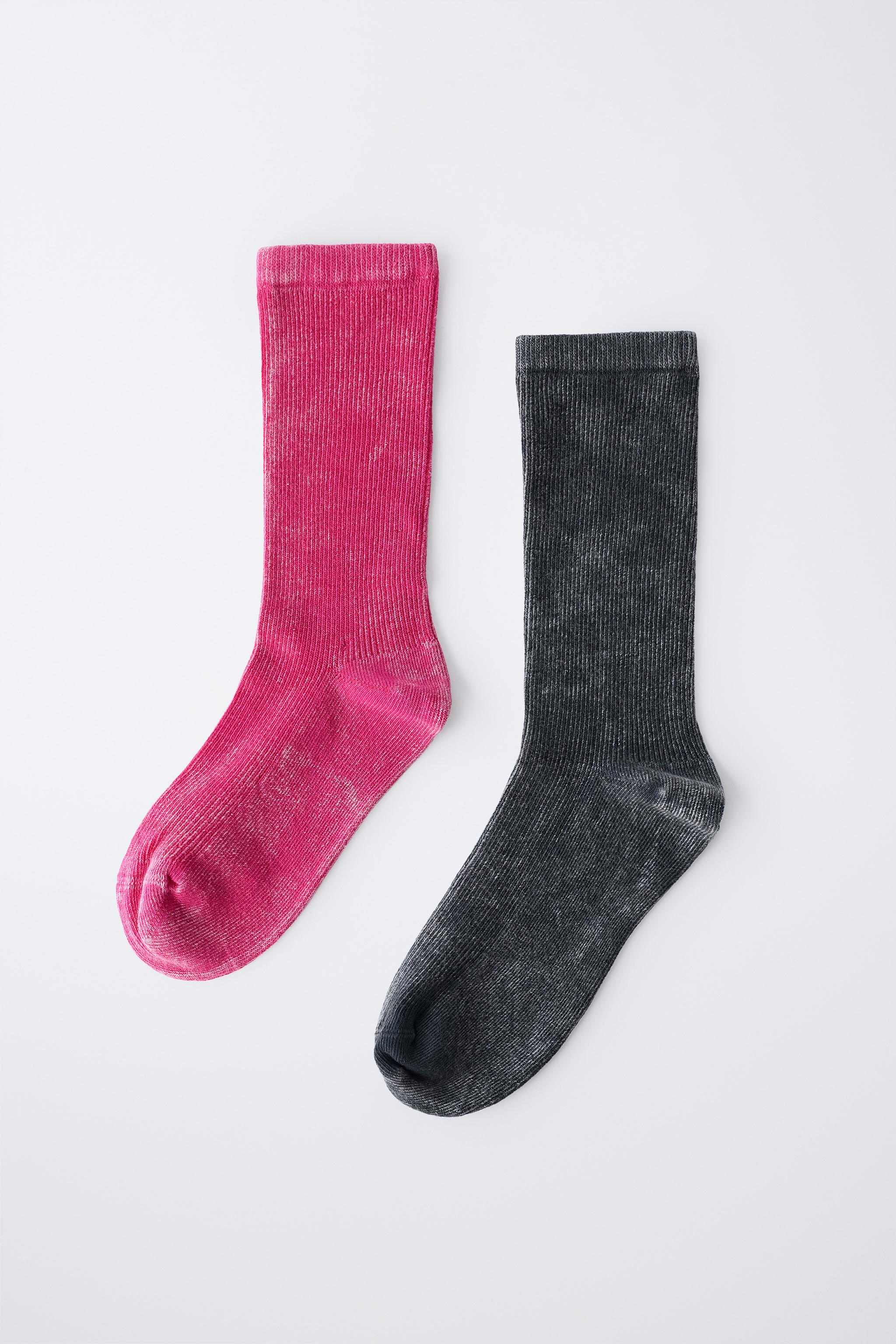 TWO-PACK OF LONG WASHED-EFFECT SOCKS