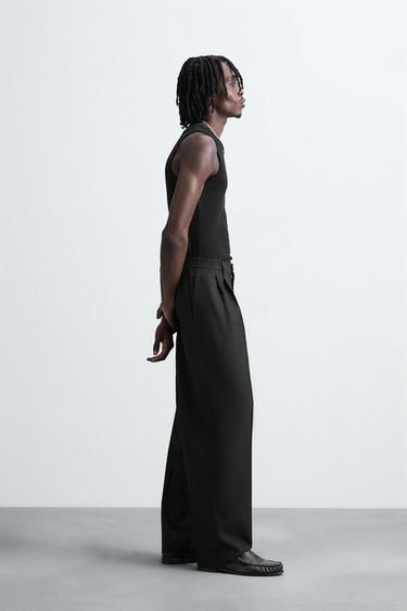 FLOWING WIDE-LEG PLEATED TROUSERS - Black by Zara - Image 3
