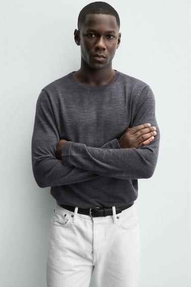 PULL 100 % LAINE - Gris anthracite de Zara - Image 4