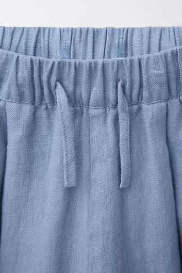 100% LINEN BAGGY TROUSERS - Blue by Zara - Image 2