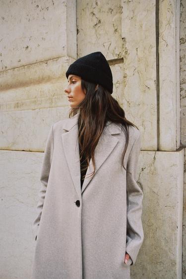 ABRIGO BÁSICO SOFT - Visón vigoré de Zara