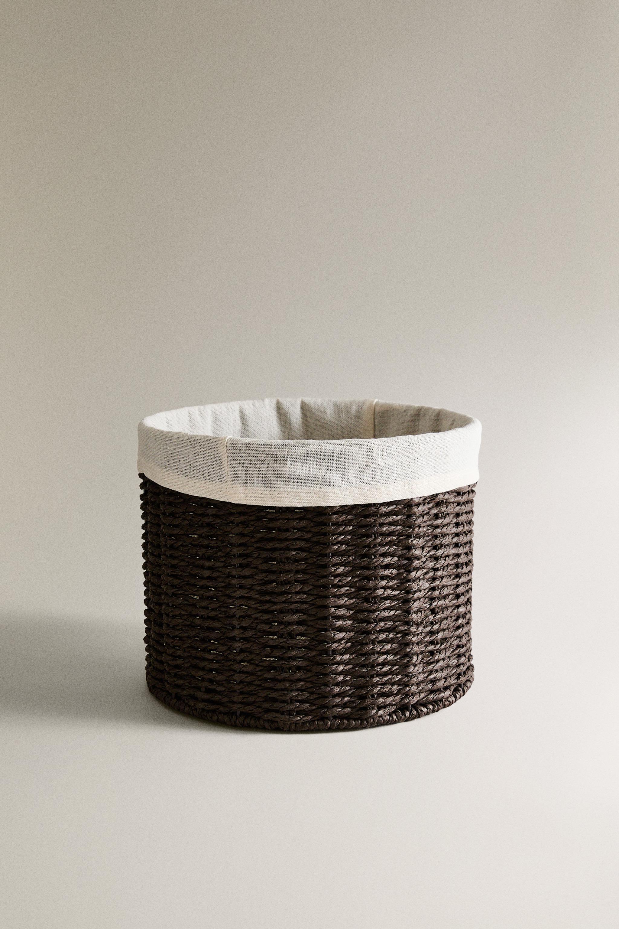 ROUND COTTON LINED BASKET