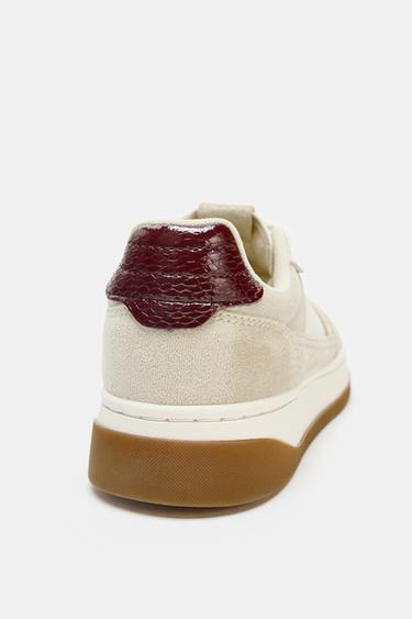 TENNIS AVEC PIÈCES ET MATIÈRES VARIÉES - Blanc écru de Zara - Image 7