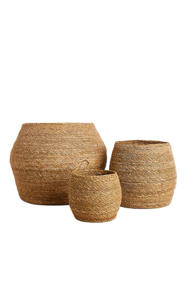 CESTO DE SEAGRASS - Bege-claro da Zara