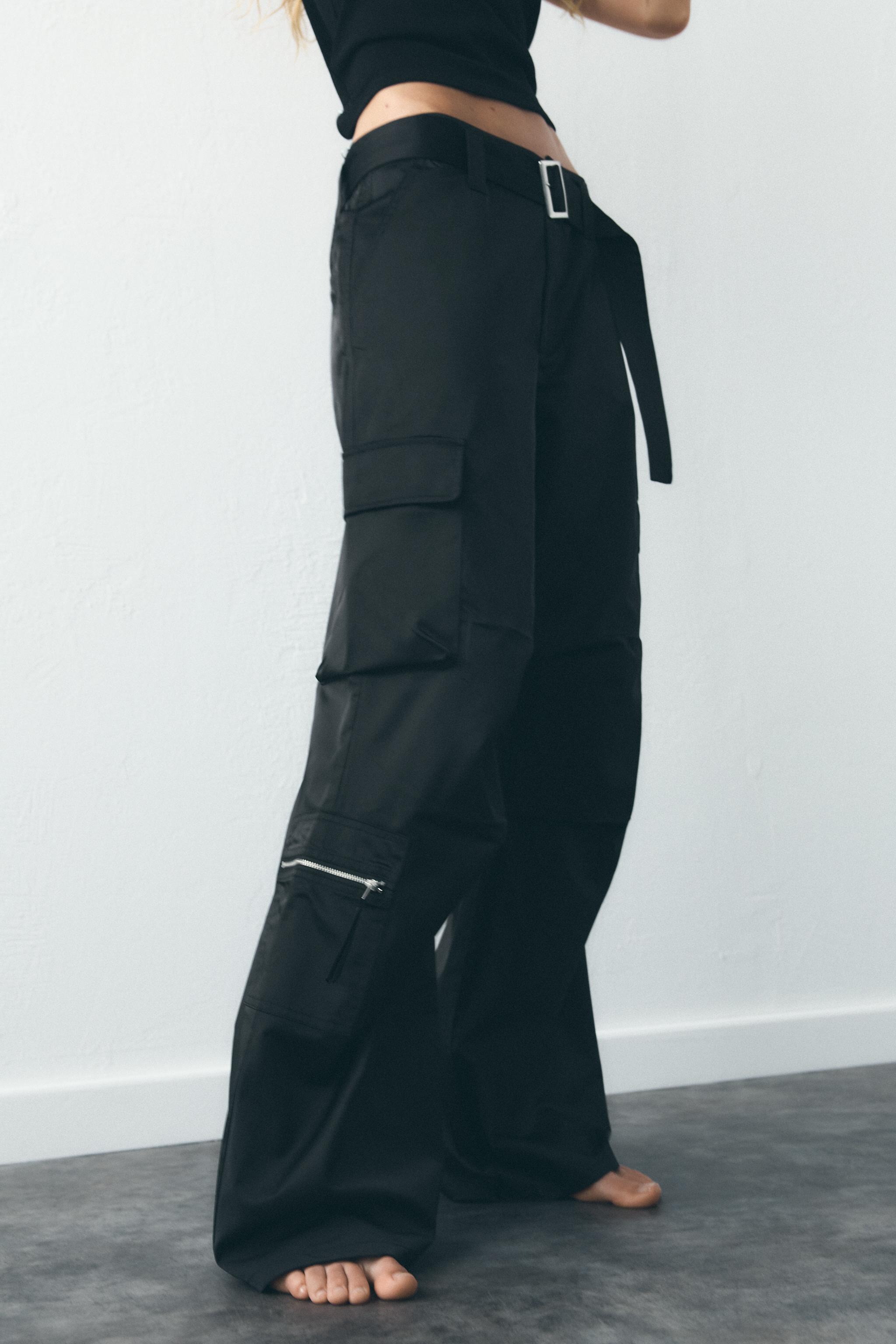 Jeans Pantalon Cargo Negro Mujer Zara Pantalones Cargo De