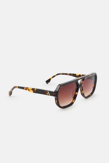LUNETTES DE SOLEIL AVIATEUR EN ACÉTATE - Marron de Zara - Image 2