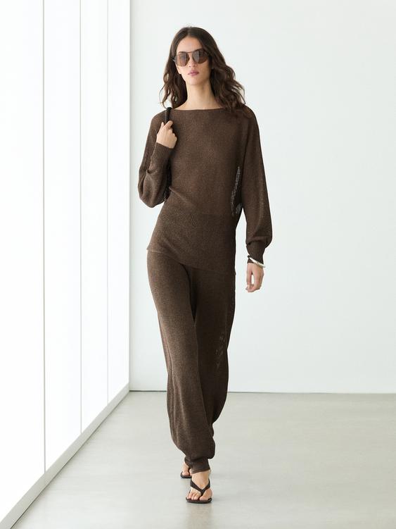 Total look balloon fit knit trousers from Zara - $110