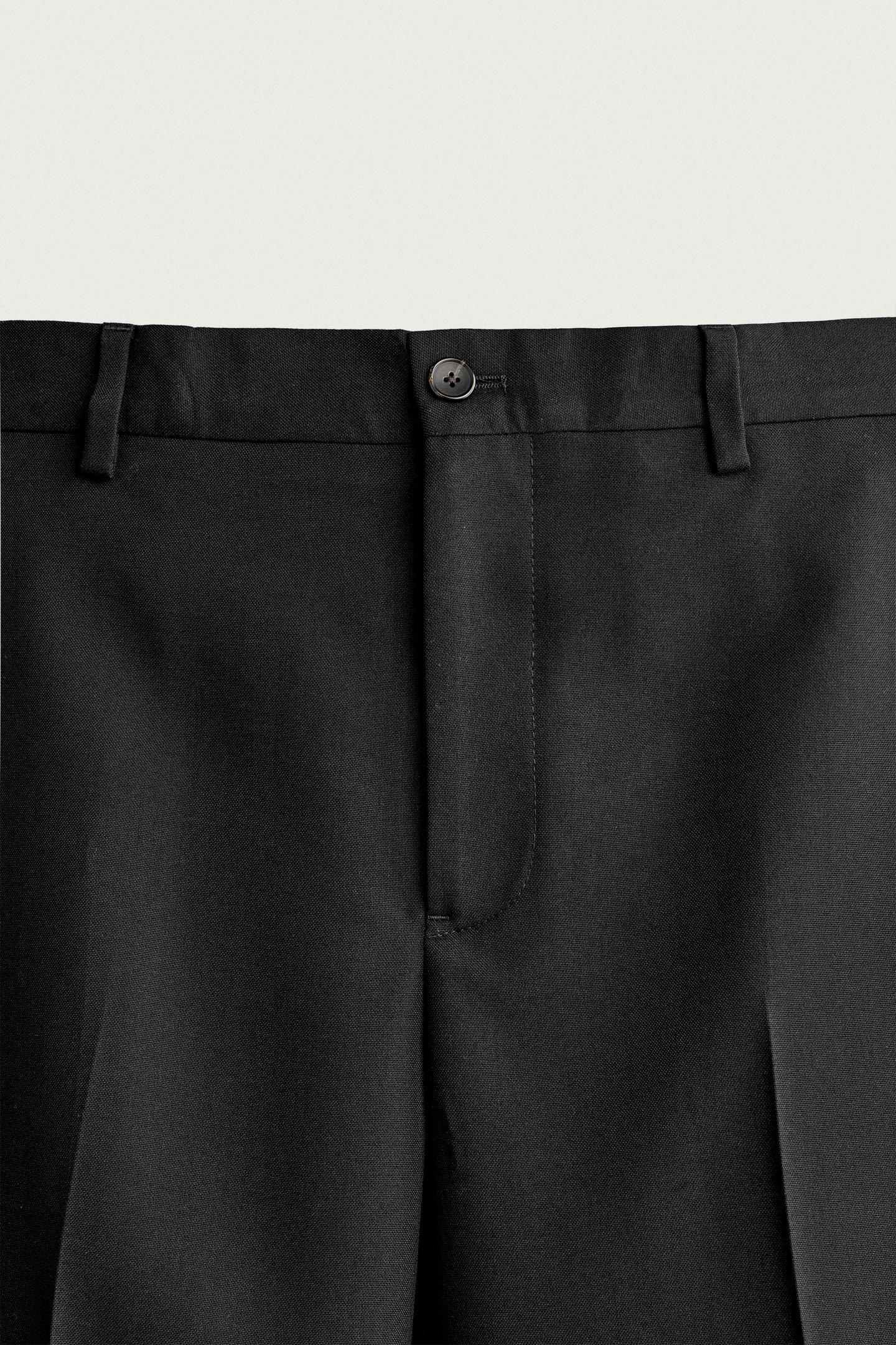 Мужские брюки Zara Regular Fit Suit, цвет: Чёрный — фото 7