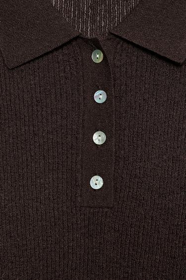 POLO RUSTIQUE MANCHES COURTES - Marron-Bleu de Zara - Image 6