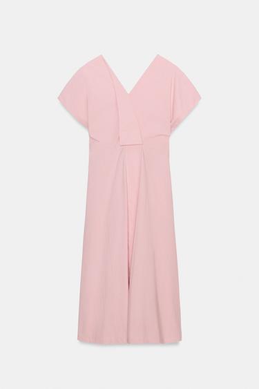 ROBE POPELINE PLIS ZW COLLECTION - Rose de Zara - Image 5