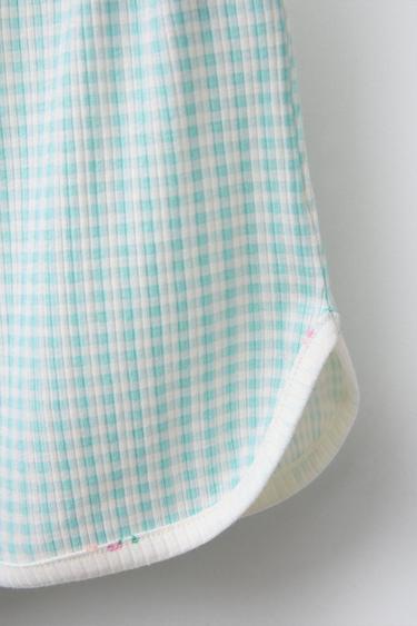 6-14 YEARS/ GINGHAM AND FLORAL T-SHIRT AND BERMUDA PYJAMAS - Ecru by Zara - Image 6