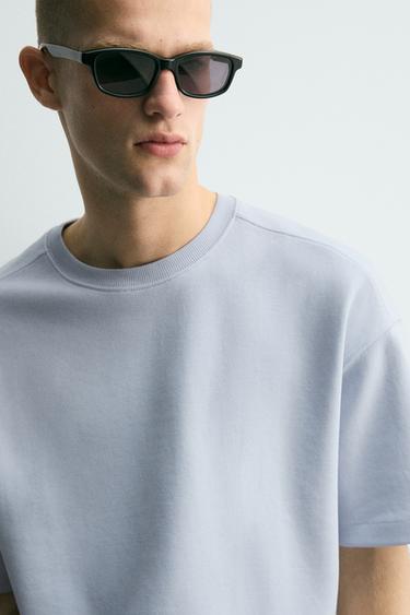 RELAXED FIT INTERLOCK SWEATSHIRT - Sky blue by Zara