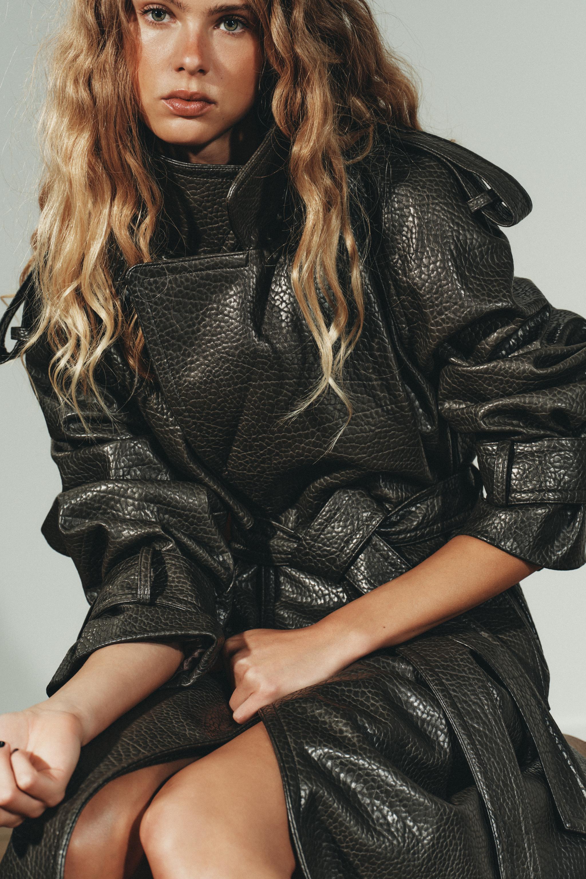 FAUX LEATHER COAT