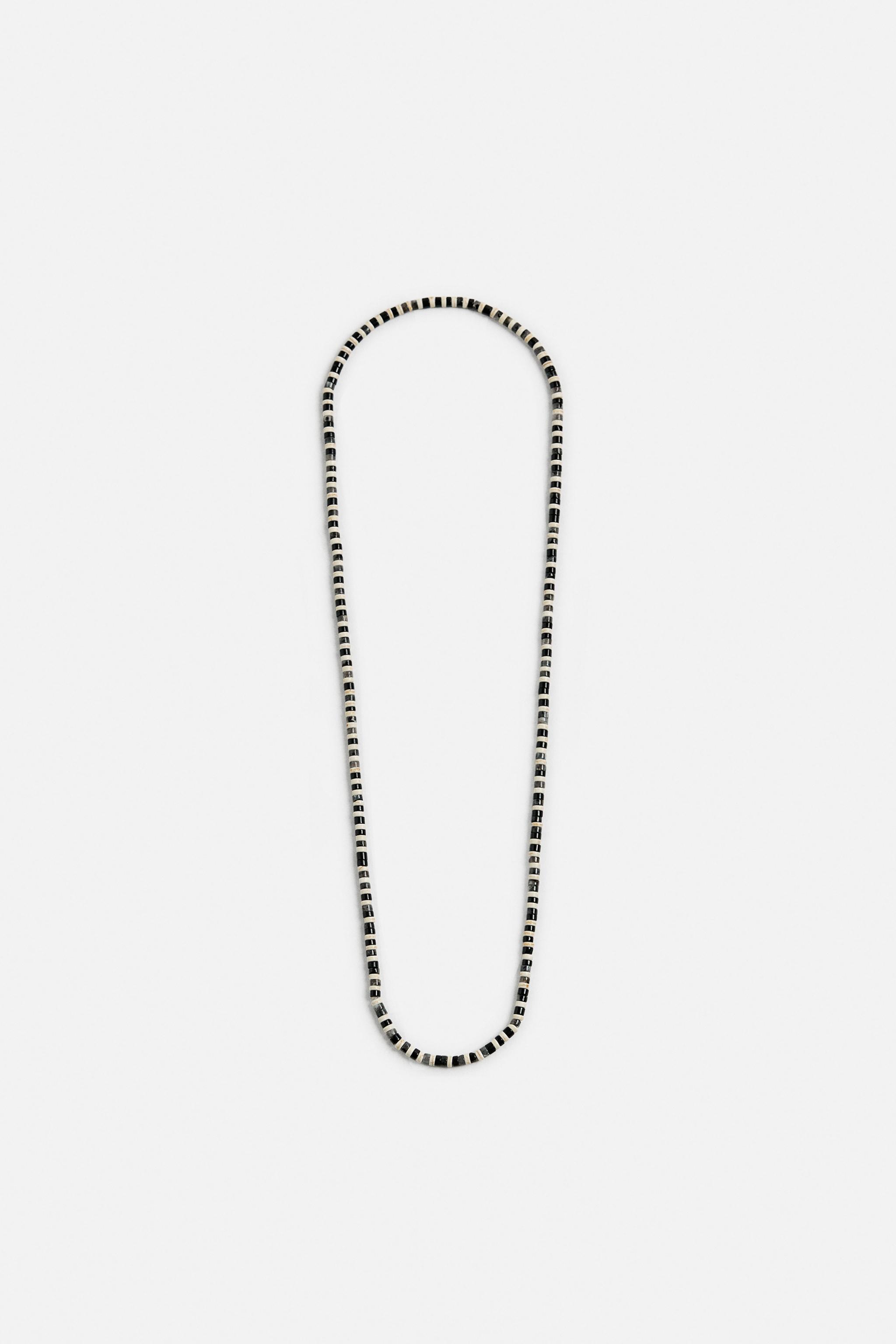 ★ドイツ発*ZARA*新作*ストーンビーズネックレス/EB★ ストーンビーズネックレス - エクリュ | ZARA Japan / 日本