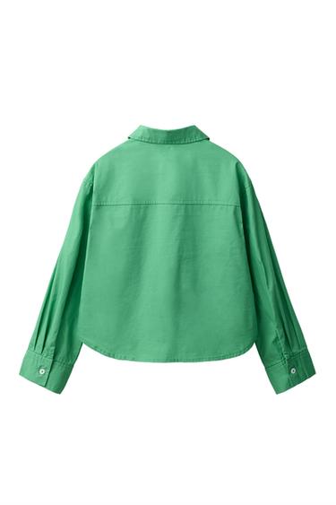 SOLID POPLIN SHIRT — Green 2