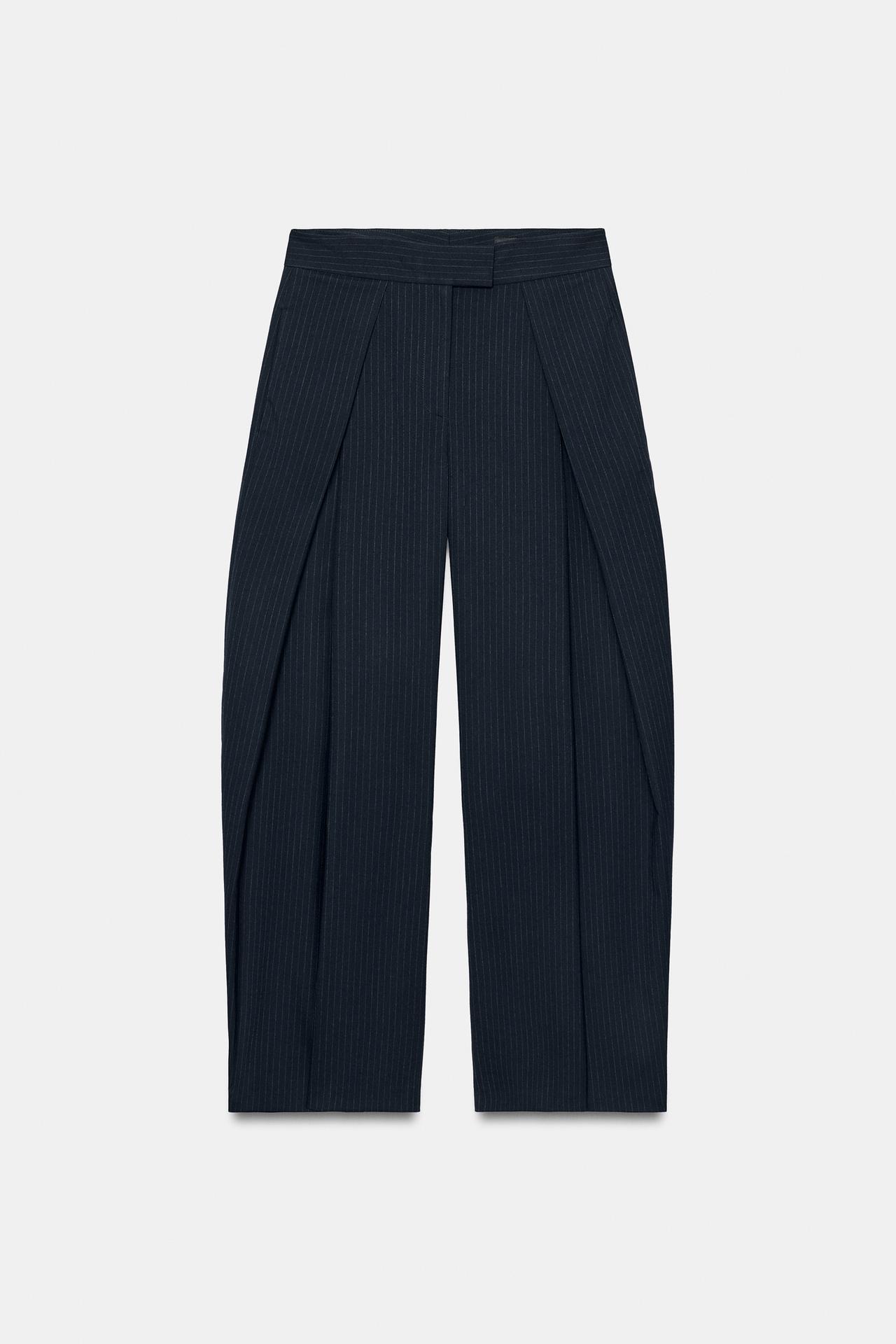 ZW COLLECTION PLEATED WAIST PANTS — Navy blue