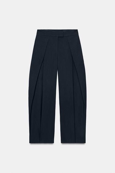 ZW COLLECTION PLEATED WAIST PANTS — Navy blue 2