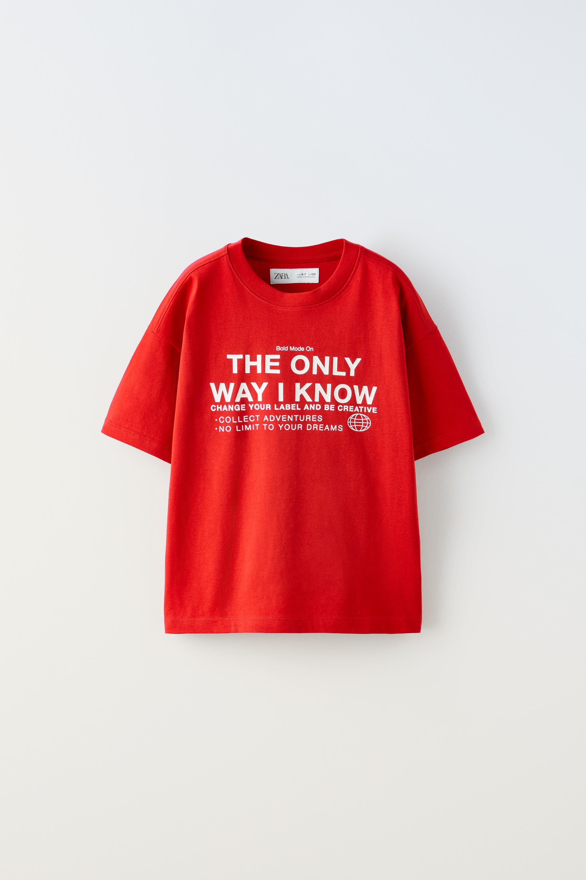 テキストプリント Tシャツ - レッド | ZARA Japan / 日本