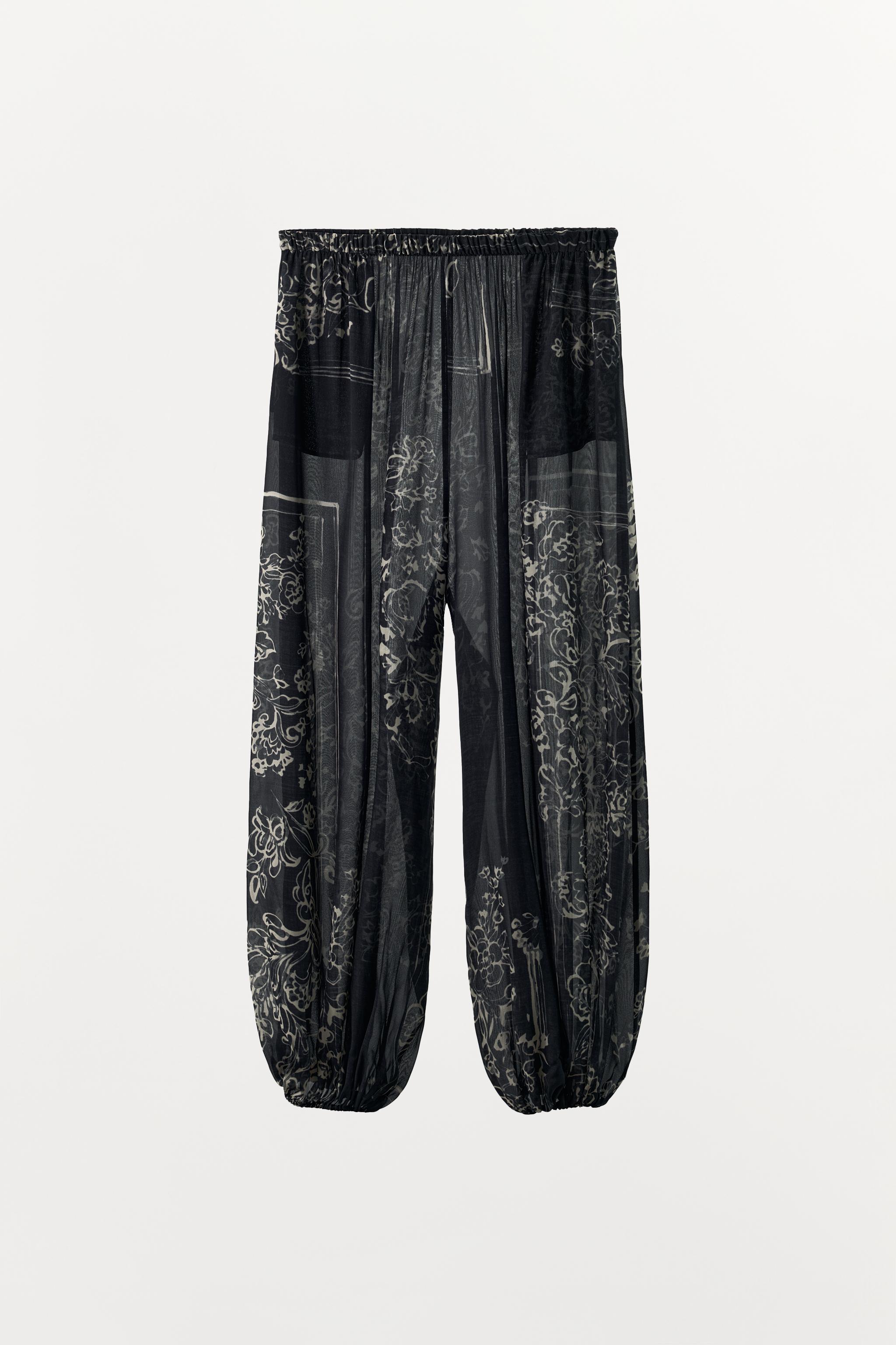 Женские брюки Zara PRINTED BALLOON PANTS — фото 7