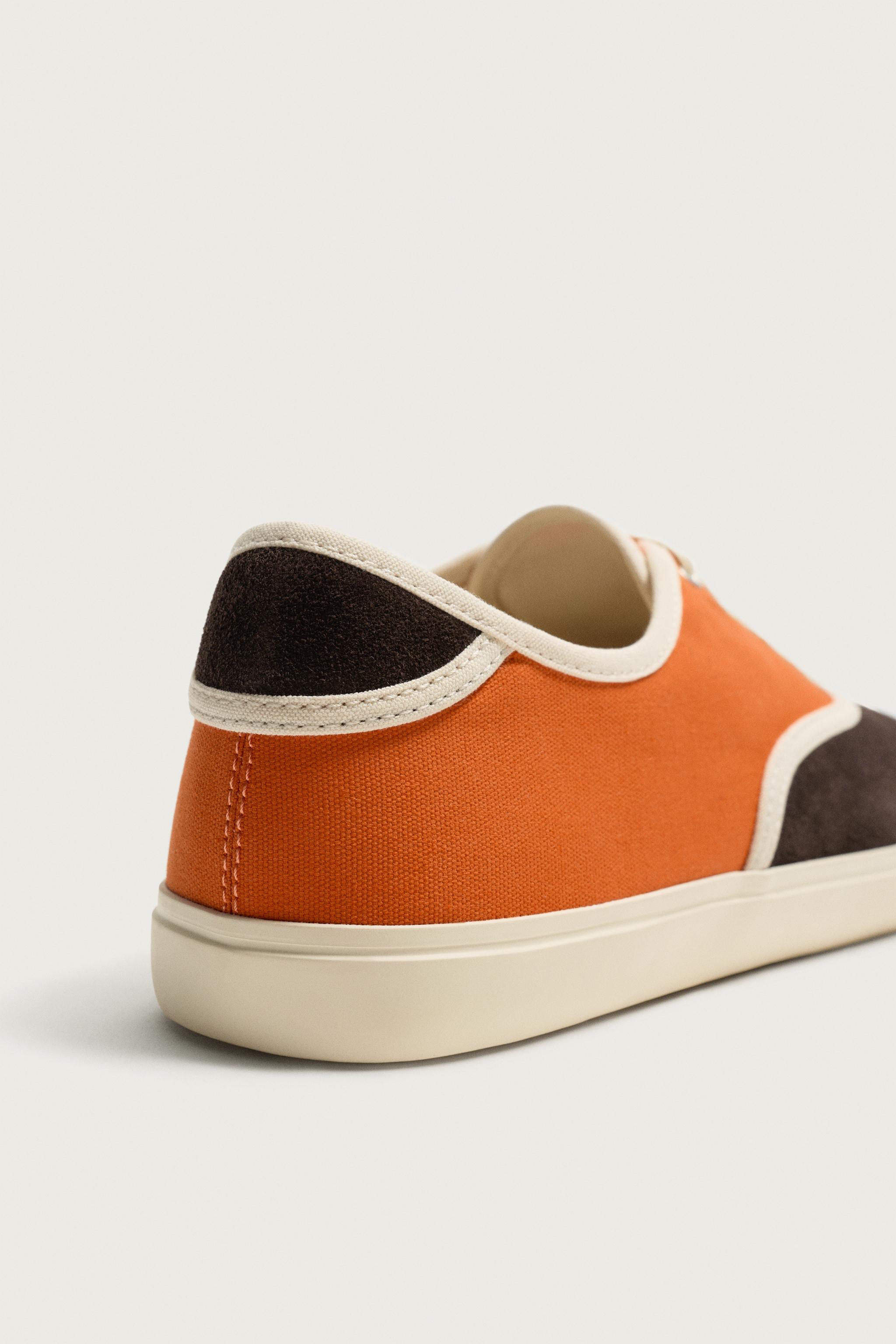 Мужские кроссовки Zara COMBINATION LEATHER SNEAKERS — фото 6