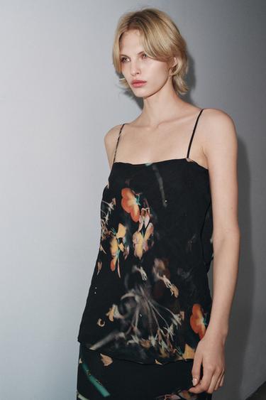 BEADED PRINTED CAPE DRESS - Black by Zara - Image 3