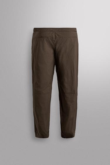 PANTALON CARGO DOUBLURE COMBINÉE - Marron de Zara - Image 1