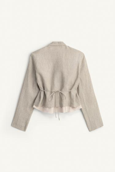 VESTE À RAYURES EN LIN ÉDITION LIMITÉE - rayures de Zara - Image 6