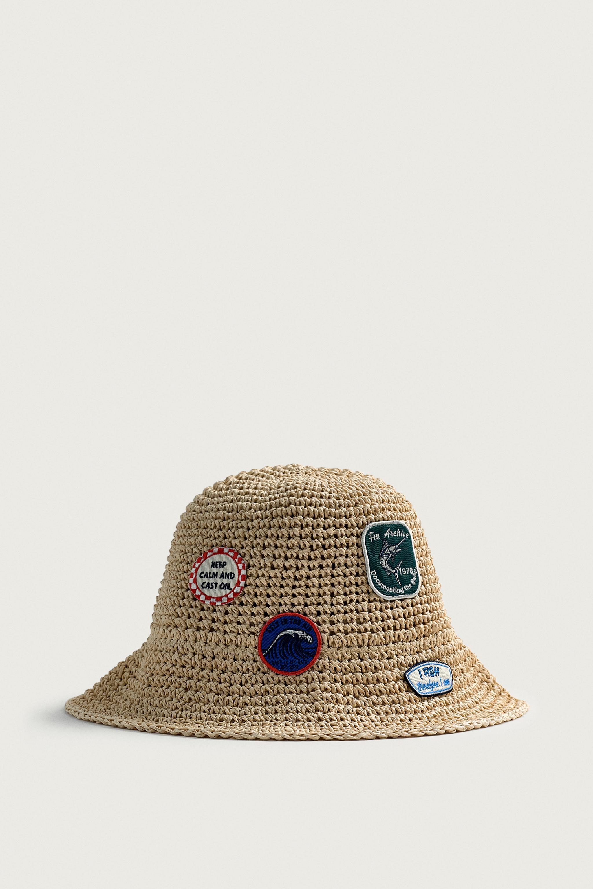 Мужские головные уборы Zara CROCHET PATCH BUCKET HAT — фото 4