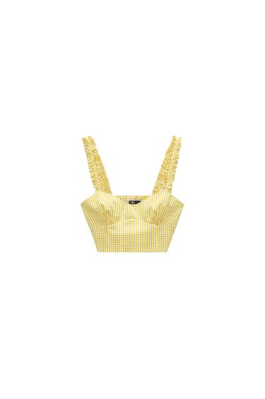 CROPPED GINGHAM TOP