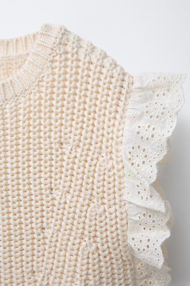 LACE KNIT WAISTCOAT - Ecru by Zara - Image 2