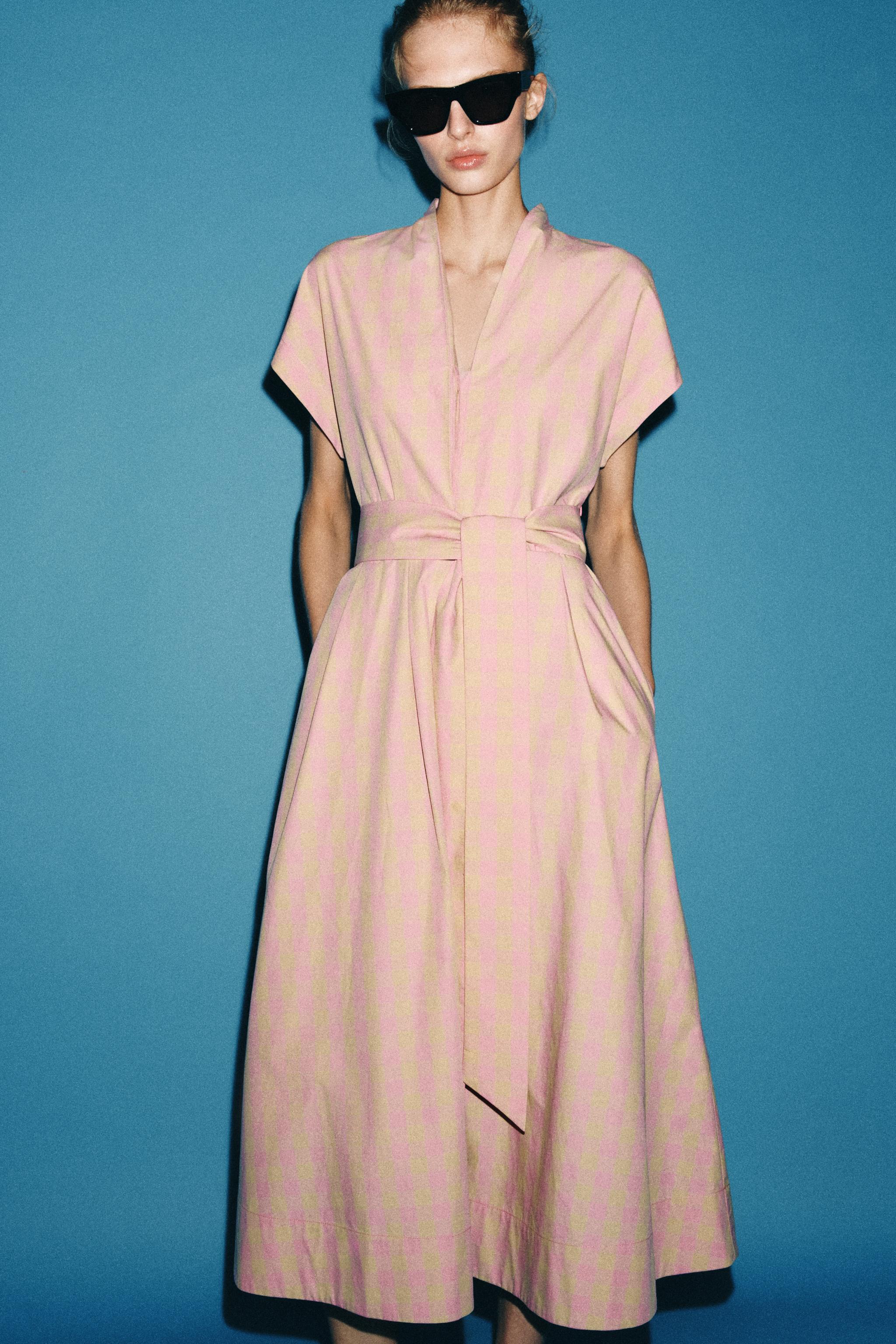 CHECK POPLIN DRESS ZW COLLECTION