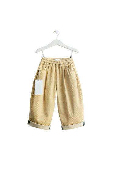 Zara TIMELESS - PANTALONS DE PANA MÀNIGA GLOBUS - Ocre de Zara