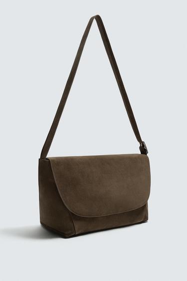 LEATHER CROSSBODY BAG - Brown by Zara - Image 3