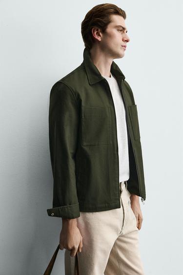 REGULAR FIT OVERSHIRT WITH POCKETS - Khaki by Zara - Image 5