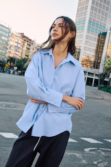 BASIC OXFORD SHIRT - Sky blue by Zara