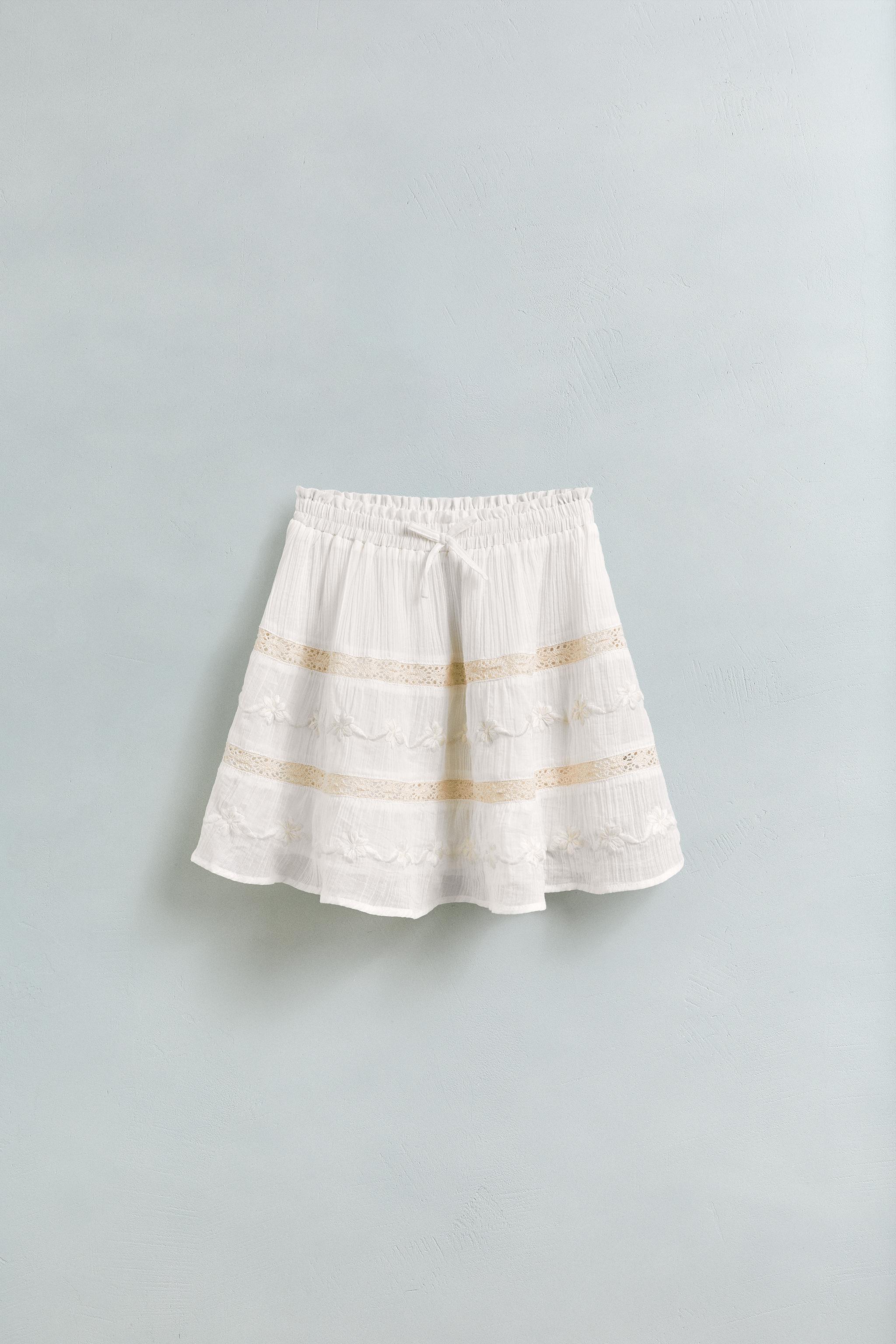 JUPE BRODERIE FLEURS